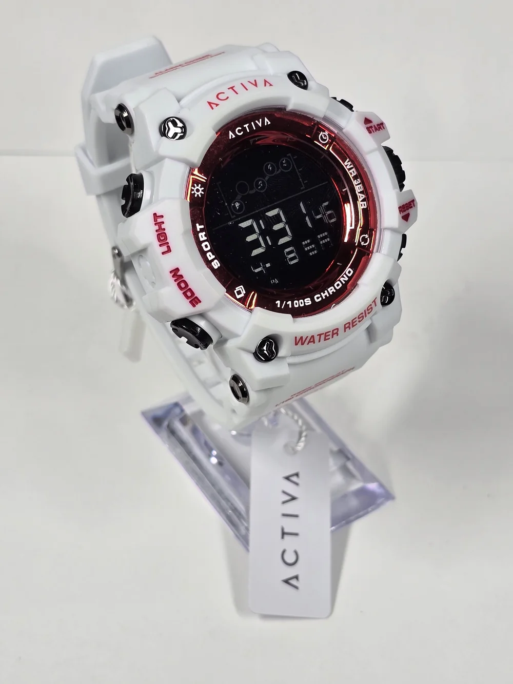 Activa Summit X Invicta Unisex Digital Watch 50mm. White/Red (ACW8082-016)